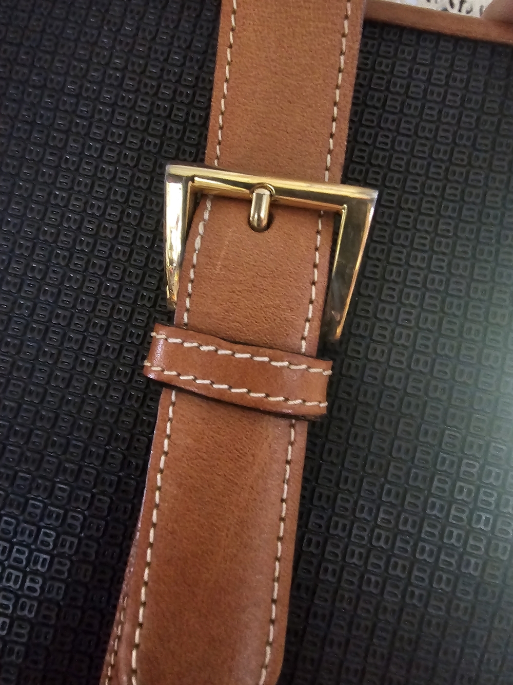 Bally Black Tote with Brown Leather Trim - Vintage Messenger Tote - Picture 9 of 16